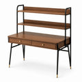 Schreibtisch aus Holzwerkstoff mit Metallbeinen und Regalen 120x60x150 cm