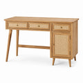 Schreibtisch aus Eichenholz und Rattan, 120 cm