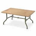 Stół ogrodowy prostokątny bambus stal zielona 150x90x75cm