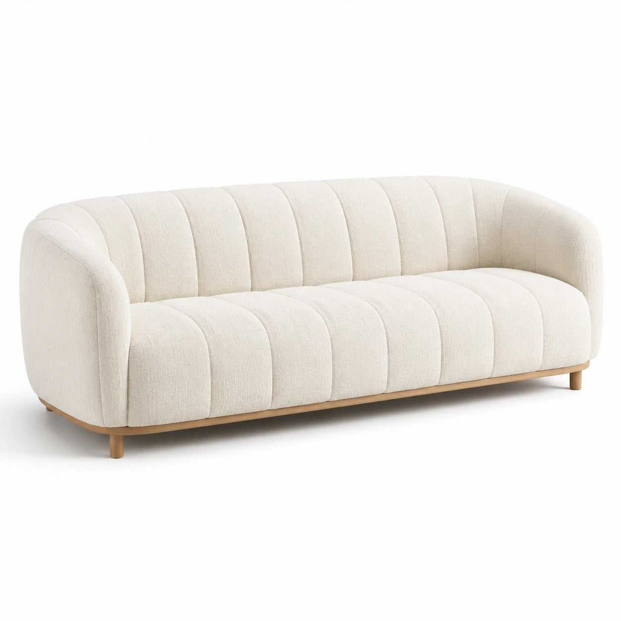 Dreier-Sitzer Sofa Creme Stoff 200 cm
