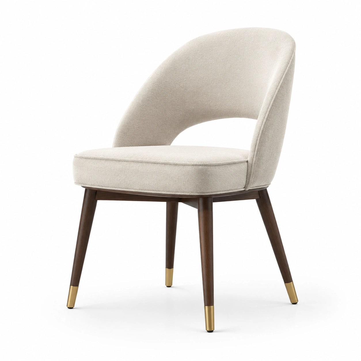 Esszimmerstuhl Holzrahmen Beige Stoff 82 cm