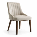 Esszimmerstuhl Leinenbezug Massivholzbeine Beige