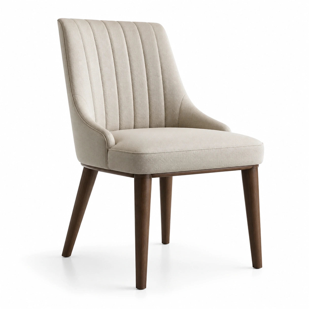 Esszimmerstuhl Leinenbezug Massivholzbeine Beige