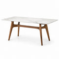 Rechteckiger Esstisch aus Marmor und Holz 180x90 cm