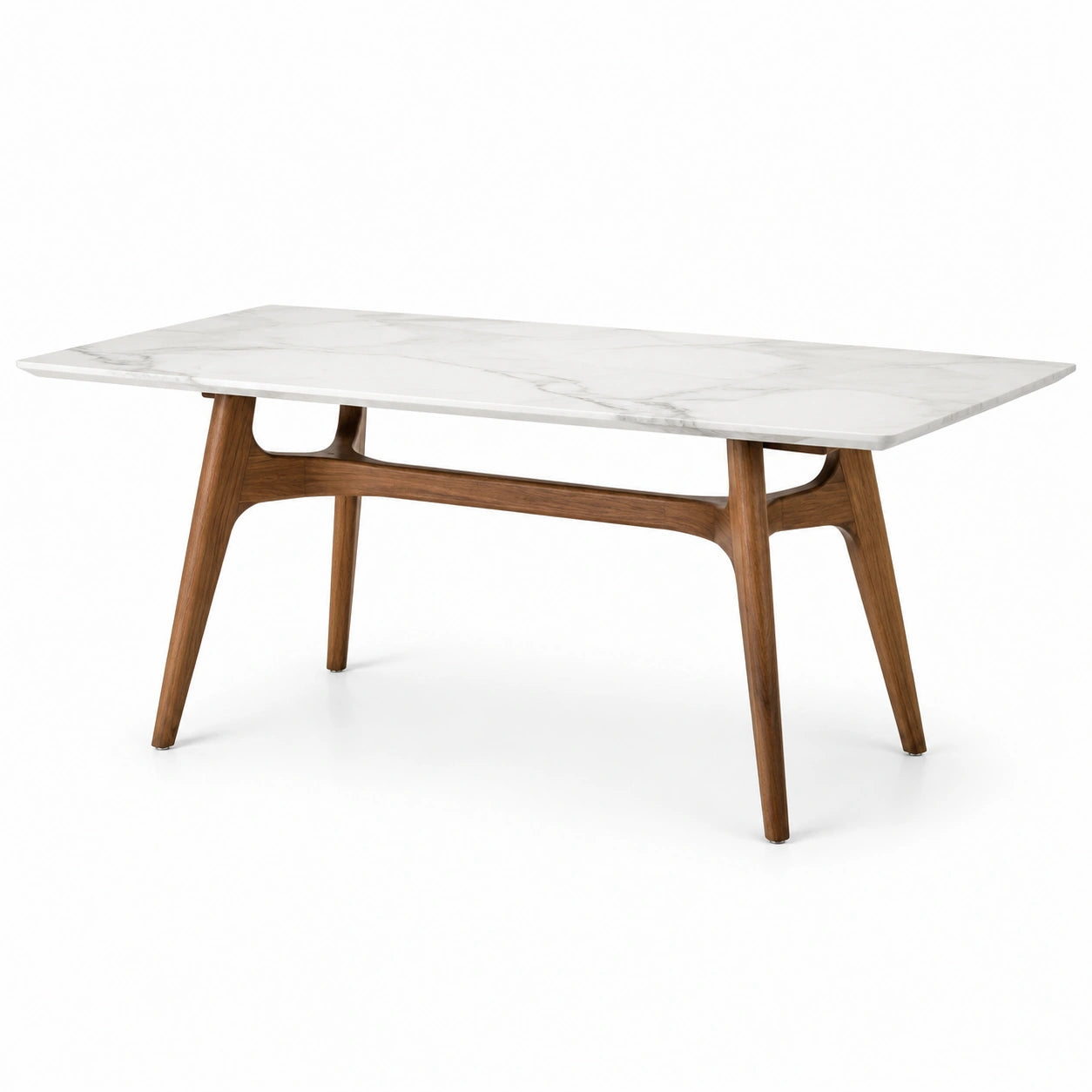 Rechteckiger Esstisch aus Marmor und Holz 180x90 cm