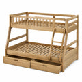 Etagenbett Massivholz mit Schubladen 200x140/200x90 cm