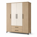 3-türiger Kleiderschrank Holz Weiß 180x200x60 cm