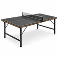 Stół do tenisa stołowego składany MDF i metal czarny 274x152.5x76 cm
