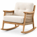 Schaukelstuhl aus Eichenholz mit Bouclé-Bezug Beige